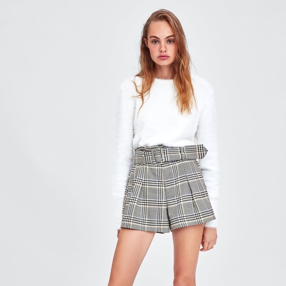 zara checked bermuda shorts